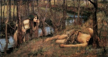  Nymph Art - A Naiad or Hylas with a Nymph John William Waterhous